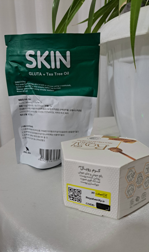 کرم ژل رویال ضدلک و روشن کننده+صابون چایی سبز کپسولی